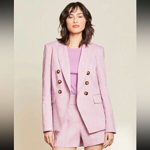 Veronica Beard Pink Double-Breasted Blazer